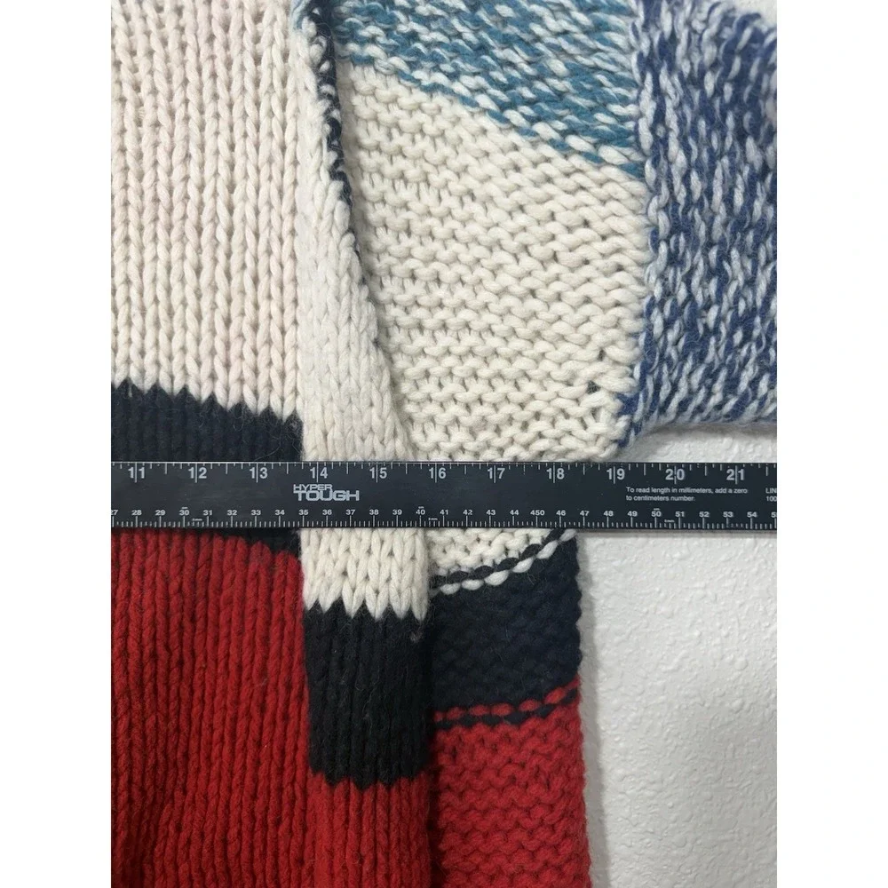 Sundance L Wool Blend Cardigan Crochet Boho Colorful Chic Country Open Oversized - Picture 6 of 7